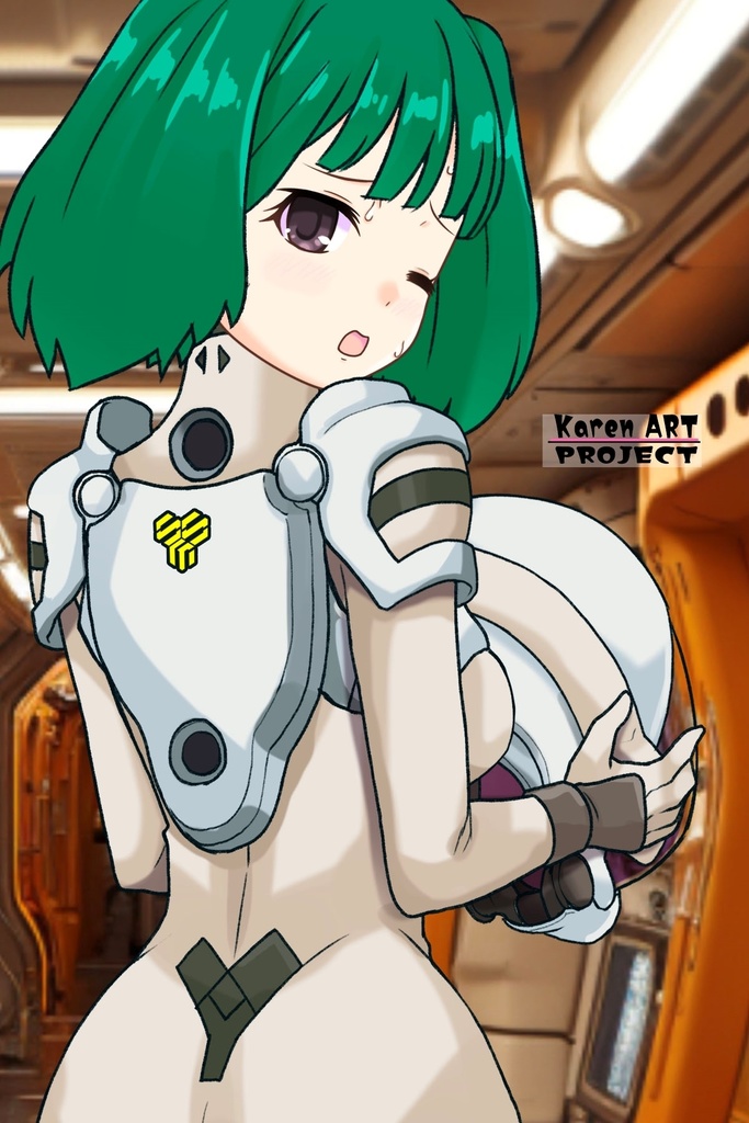 ゆりちゃん+ランカ・リーのパイロットスーツ【マクロスF03】背面アングル Yuri is wearing Ranka Lee's Pilot Suit【MACROSS Frontier03】Back Angle