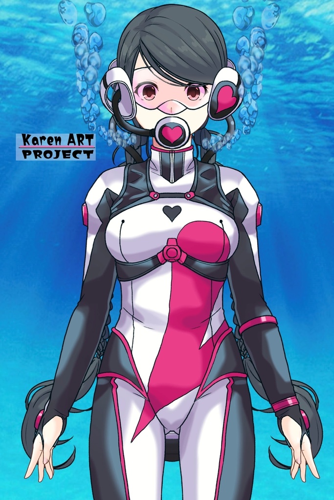 カレンちゃん+大木双葉のダイビング器材【あまんちゅ!】正面アングル Karen is wearing Ooki Futaba's Diving Equipment【Amanchu!01】Front Angle