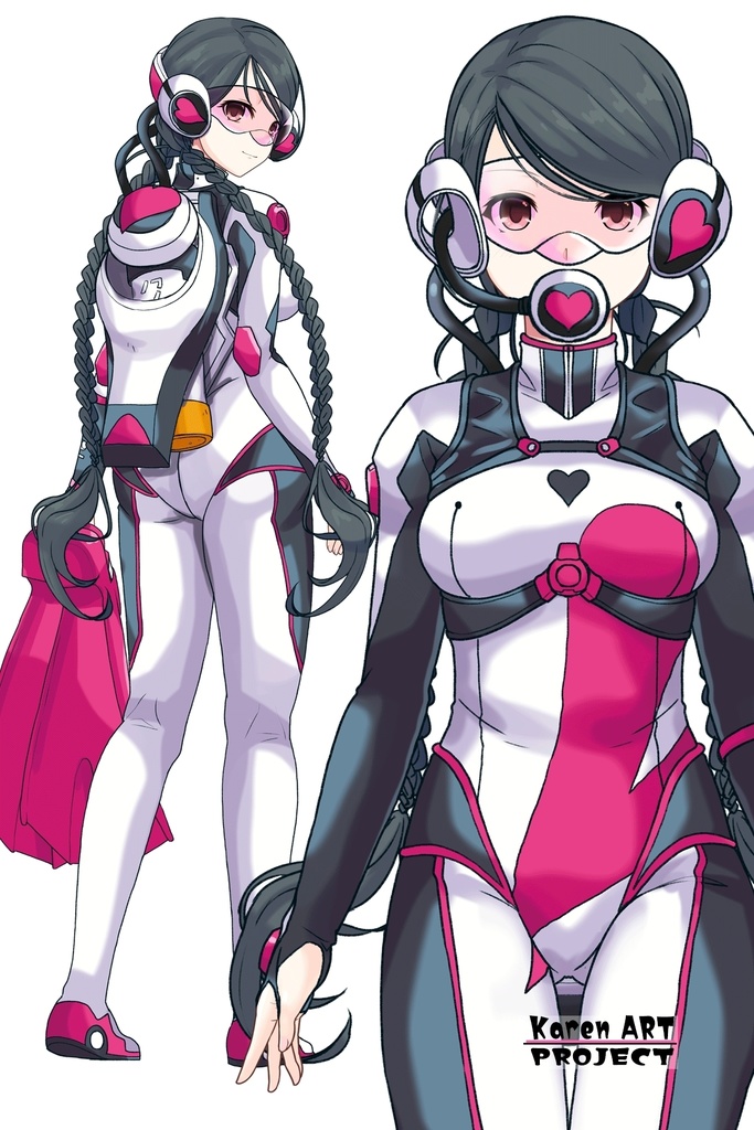 カレンちゃん+大木双葉のダイビング器材【あまんちゅ!】正面アングル Karen is wearing Ooki Futaba's Diving Equipment【Amanchu!01】Front Angle