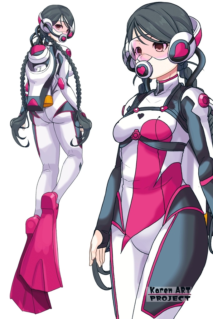 カレンちゃん+大木双葉のダイビング器材【あまんちゅ!02】斜め前アングル Karen is wearing Ooki Futaba's Diving Equipment【Amanchu!02】Diagonal front angle