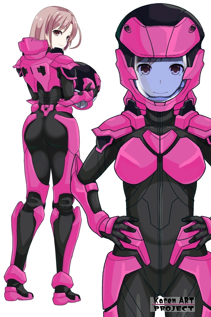 カレンちゃん+流木野サキのパイロットスーツ(Karen Original Color)【革命機ヴァルヴレイブ05】正面アングル Karen is wearing Saki Rukino's Pilot Suit(Karen Original Color)【Revolutionary Machine Valvrave05】Front Angle