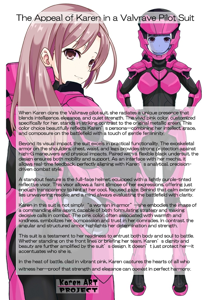 カレンちゃん+流木野サキのパイロットスーツ(Karen Original Color)【革命機ヴァルヴレイブ05】正面アングル Karen is wearing Saki Rukino's Pilot Suit(Karen Original Color)【Revolutionary Machine Valvrave05】Front Angle
