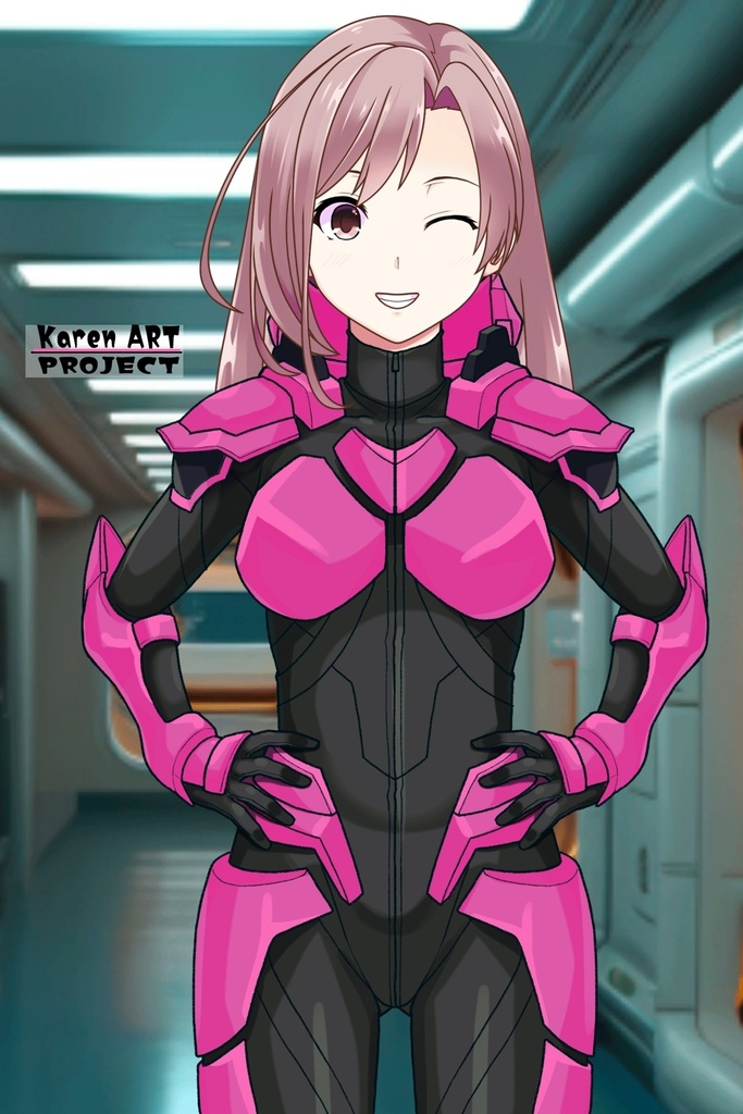 カレンちゃん+流木野サキのパイロットスーツ(Karen Original Color)【革命機ヴァルヴレイブ05】正面アングル Karen is wearing Saki Rukino's Pilot Suit(Karen Original Color)【Revolutionary Machine Valvrave05】Front Angle