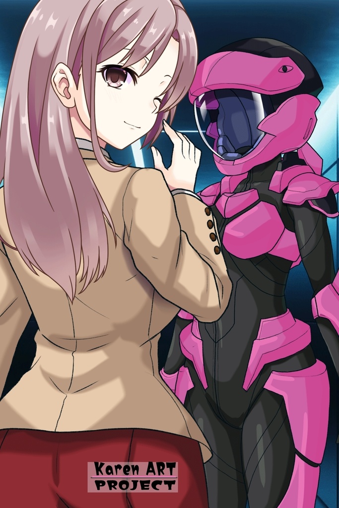 カレンちゃん+流木野サキのパイロットスーツ(Karen Original Color)【革命機ヴァルヴレイブ06】斜め前アングル Karen is wearing Saki Rukino's Pilot Suit(Karen Original Color)【Revolutionary Machine Valvrave06】Diagonal front angle