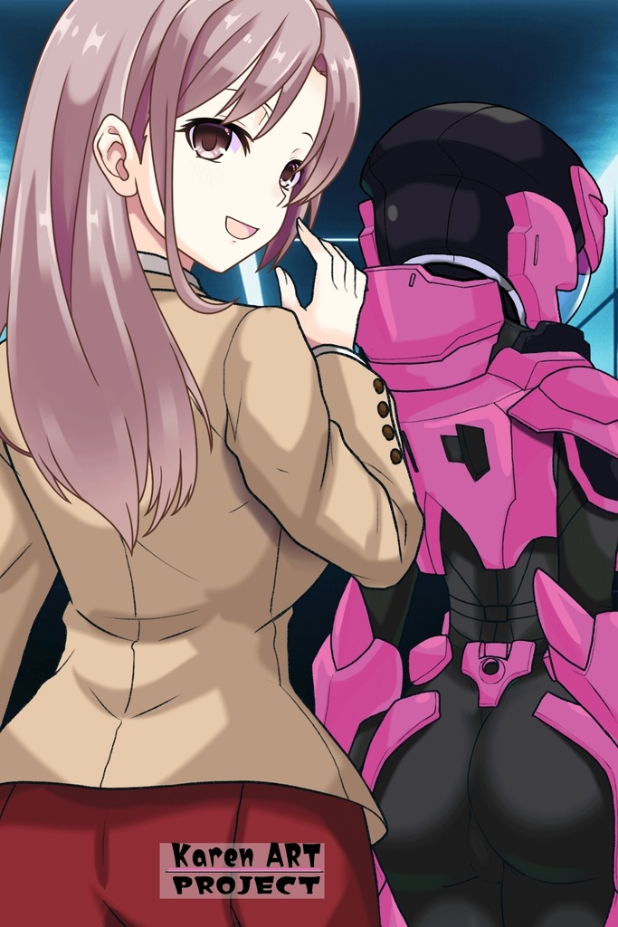 カレンちゃん+流木野サキのパイロットスーツ(Karen Original Color)【革命機ヴァルヴレイブ07】背面アングル Karen is wearing Saki Rukino's Pilot Suit(Karen Original Color)【Revolutionary Machine Valvrave07】Back Angle