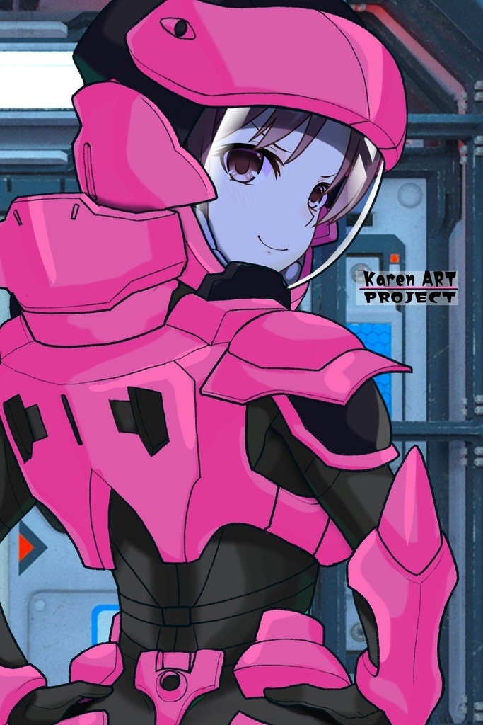 カレンちゃん+流木野サキのパイロットスーツ(Karen Original Color)【革命機ヴァルヴレイブ07】背面アングル Karen is wearing Saki Rukino's Pilot Suit(Karen Original Color)【Revolutionary Machine Valvrave07】Back Angle