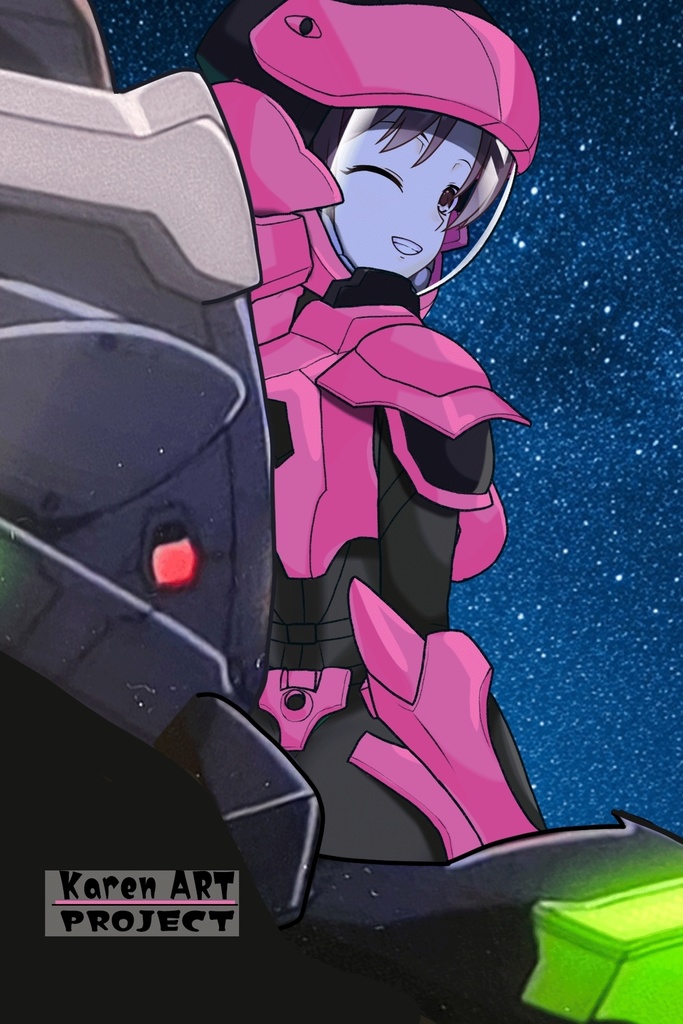 カレンちゃん+流木野サキのパイロットスーツ(Karen Original Color)【革命機ヴァルヴレイブ07】背面アングル Karen is wearing Saki Rukino's Pilot Suit(Karen Original Color)【Revolutionary Machine Valvrave07】Back Angle