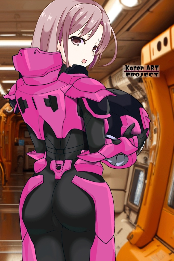 カレンちゃん+流木野サキのパイロットスーツ(Karen Original Color)【革命機ヴァルヴレイブ07】背面アングル Karen is wearing Saki Rukino's Pilot Suit(Karen Original Color)【Revolutionary Machine Valvrave07】Back Angle