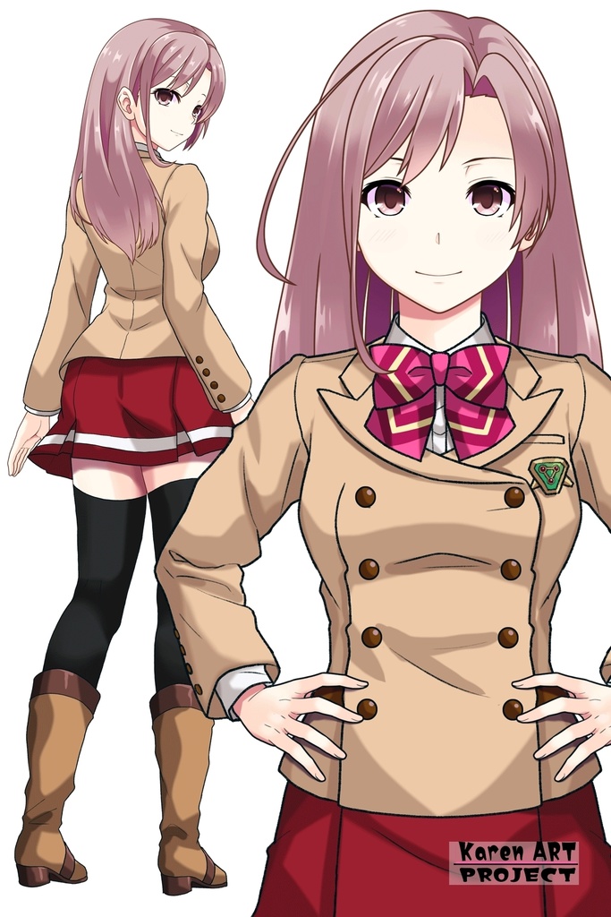 カレンちゃん+流木野サキの制服(Karen Original)【革命機ヴァルヴレイブ08】 Karen is wearing Saki Rukino's School Uniform(Karen Original)【Revolutionary Machine Valvrave08】