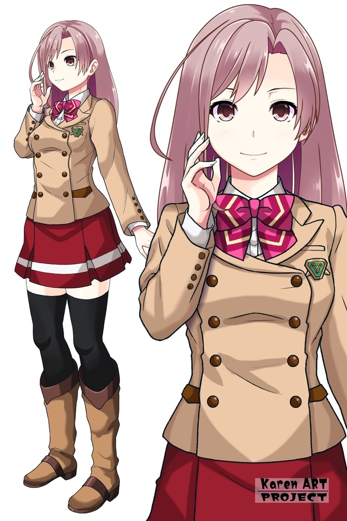 カレンちゃん+流木野サキの制服(Karen Original)【革命機ヴァルヴレイブ08】 Karen is wearing Saki Rukino's School Uniform(Karen Original)【Revolutionary Machine Valvrave08】