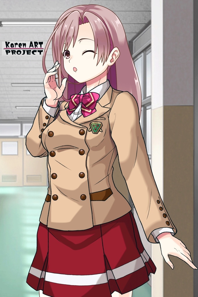 カレンちゃん+流木野サキの制服(Karen Original)【革命機ヴァルヴレイブ08】 Karen is wearing Saki Rukino's School Uniform(Karen Original)【Revolutionary Machine Valvrave08】