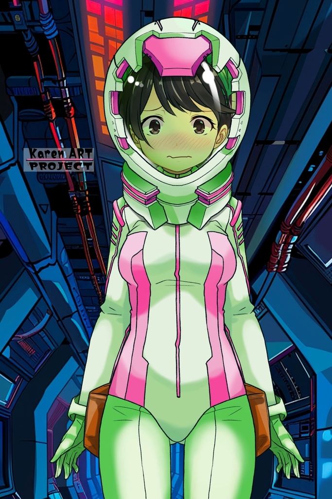 ゆりちゃん+ニノチカの宇宙服【エルドライブ01】正面アングル Yuri is wearing Ninotchka's Space Suit【ēlDLIVE01】Front Angle