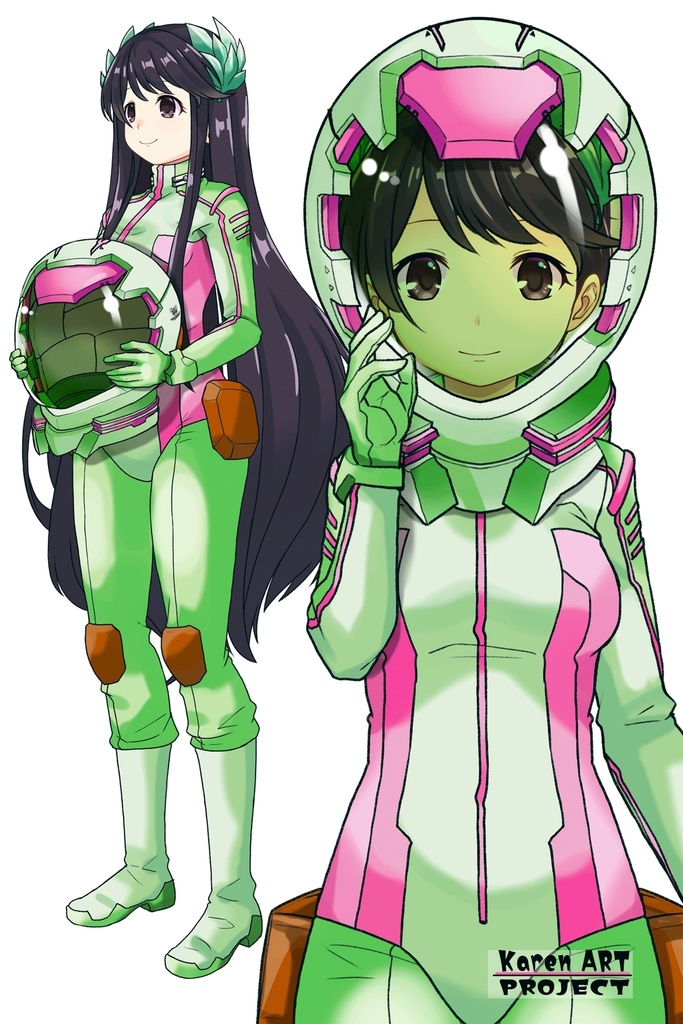 ゆりちゃん+ニノチカの宇宙服【エルドライブ01】正面アングル Yuri is wearing Ninotchka's Space Suit【ēlDLIVE01】Front Angle