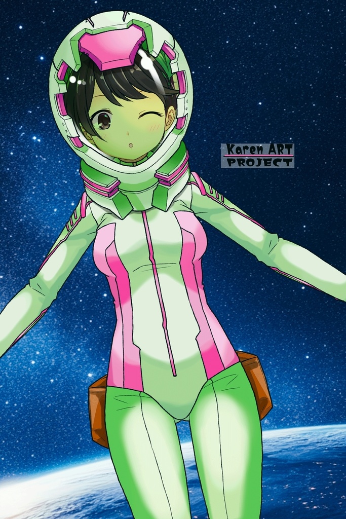 ゆりちゃん+ニノチカの宇宙服【エルドライブ01】正面アングル Yuri is wearing Ninotchka's Space Suit【ēlDLIVE01】Front Angle