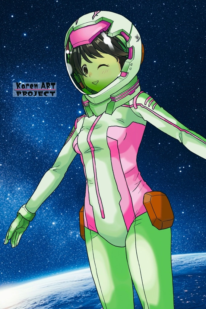 ゆりちゃん+ニノチカの宇宙服【エルドライブ02】斜め前アングル Yuri is wearing Ninotchka's Space Suit【ēlDLIVE02】Diagonal front angle
