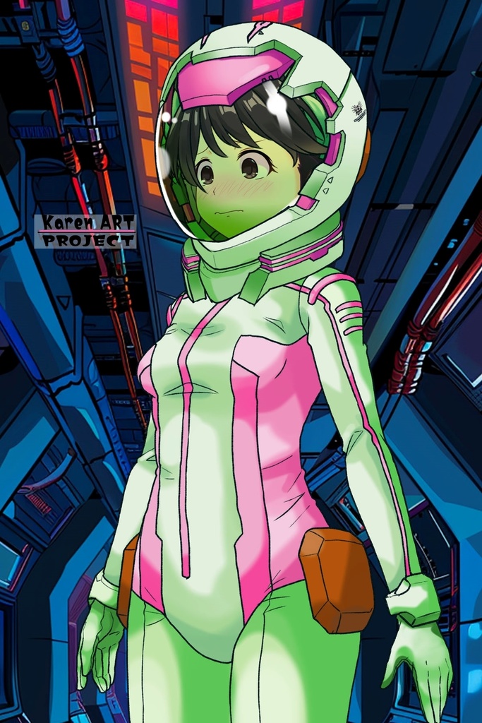 ゆりちゃん+ニノチカの宇宙服【エルドライブ02】斜め前アングル Yuri is wearing Ninotchka's Space Suit【ēlDLIVE02】Diagonal front angle