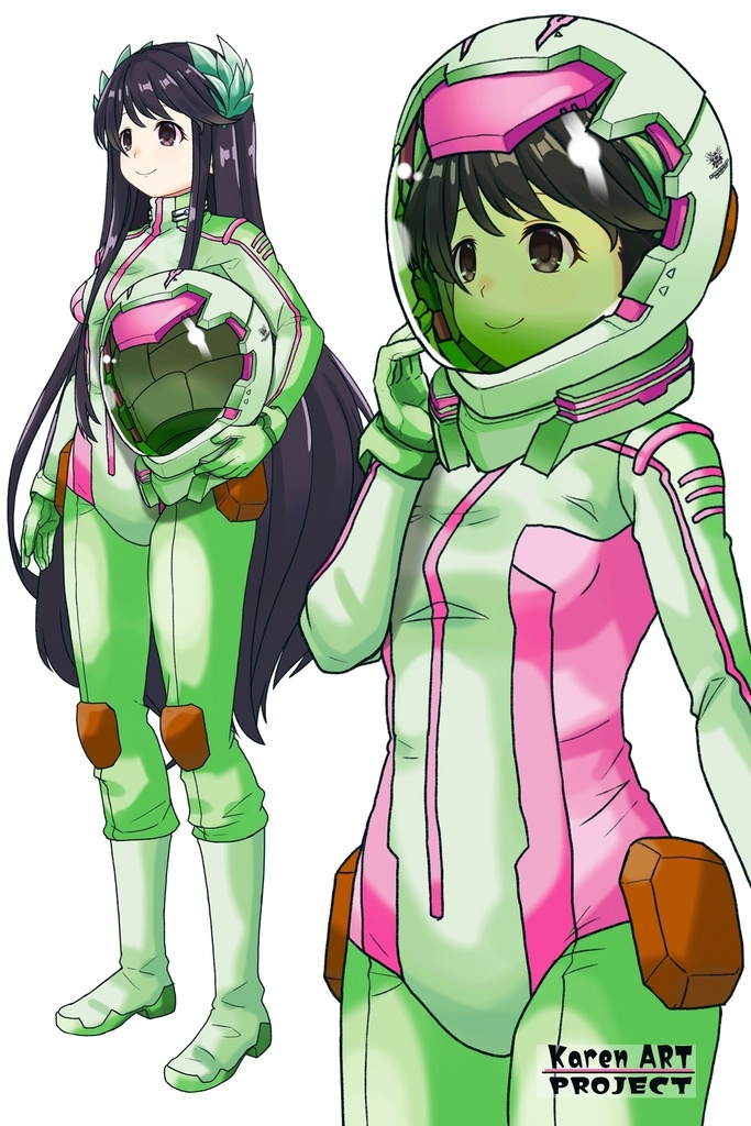 ゆりちゃん+ニノチカの宇宙服【エルドライブ02】斜め前アングル Yuri is wearing Ninotchka's Space Suit【ēlDLIVE02】Diagonal front angle