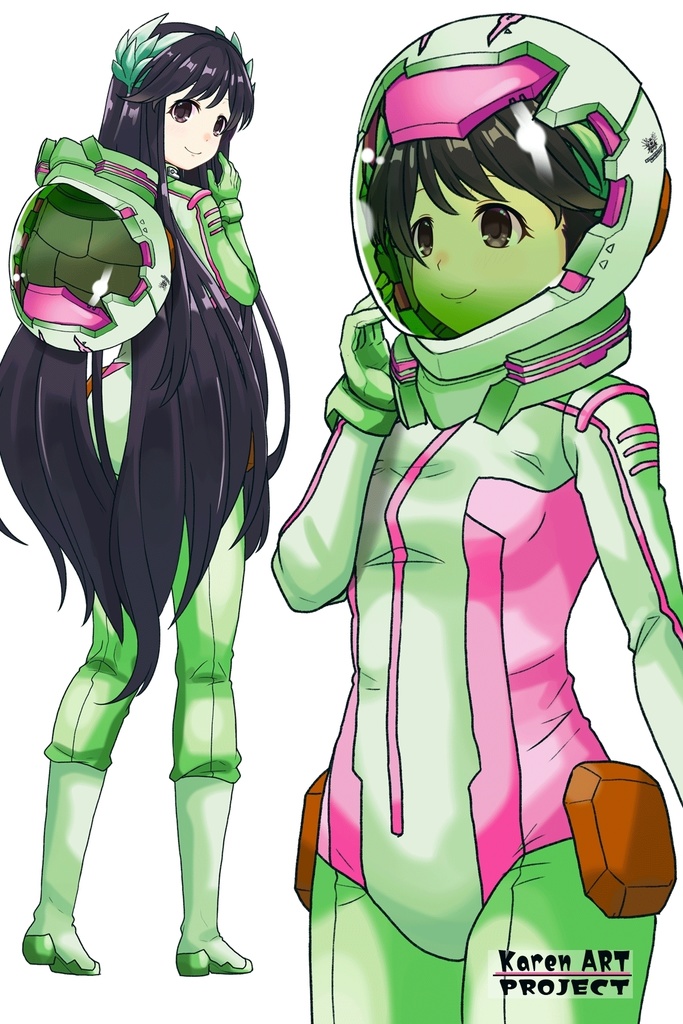 ゆりちゃん+ニノチカの宇宙服【エルドライブ02】斜め前アングル Yuri is wearing Ninotchka's Space Suit【ēlDLIVE02】Diagonal front angle