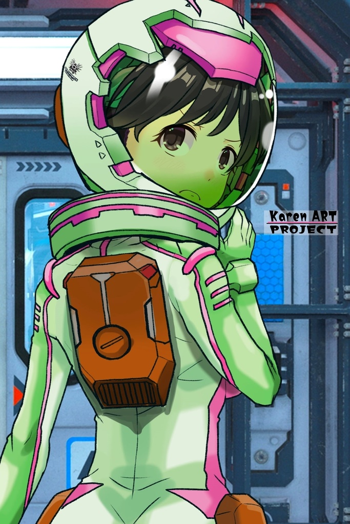 ゆりちゃん+ニノチカの宇宙服【エルドライブ03】背面アングル Yuri is wearing Ninotchka's Space Suit【ēlDLIVE03】Back Angle