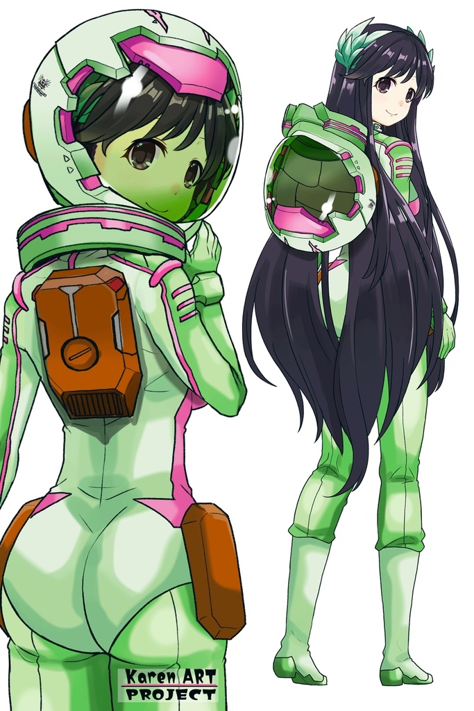 ゆりちゃん+ニノチカの宇宙服【エルドライブ03】背面アングル Yuri is wearing Ninotchka's Space Suit【ēlDLIVE03】Back Angle