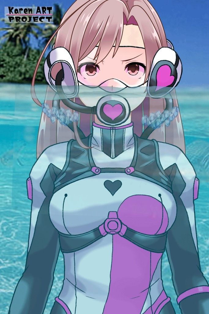 カレンちゃん+大木双葉のダイビング器材(Karen Original Color)【あまんちゅ!05】正面アングル Karen is wearing Ooki Futaba's Diving Equipment(Karen Original Color)【Amanchu!05】Front Angle