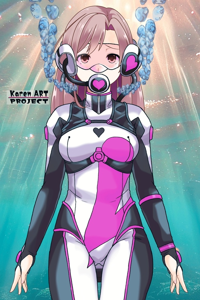 カレンちゃん+大木双葉のダイビング器材(Karen Original Color)【あまんちゅ!05】正面アングル Karen is wearing Ooki Futaba's Diving Equipment(Karen Original Color)【Amanchu!05】Front Angle