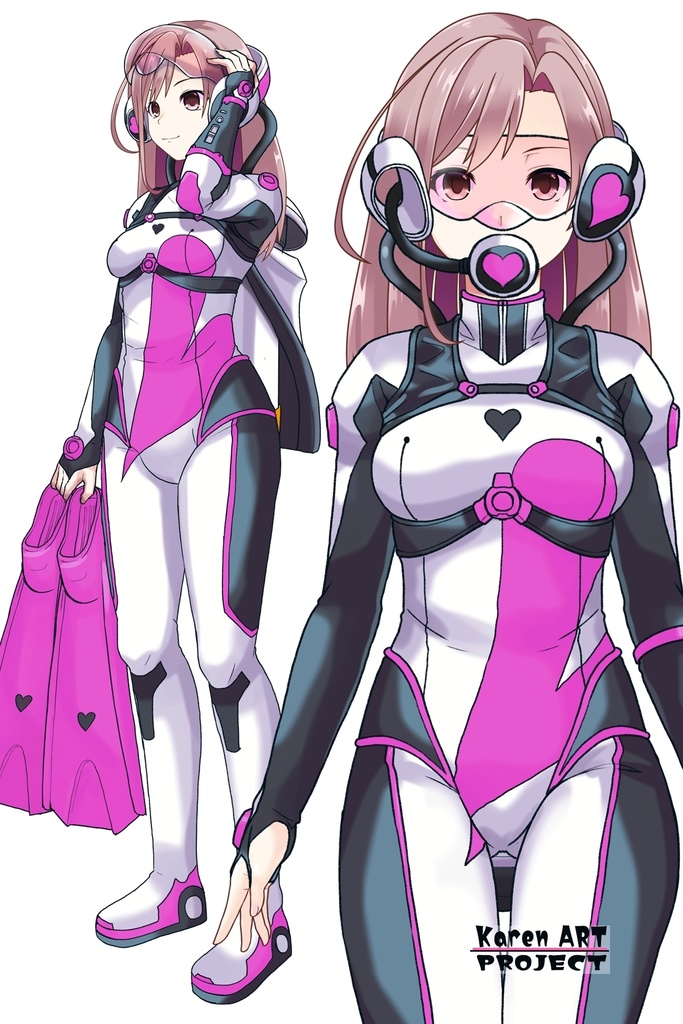 カレンちゃん+大木双葉のダイビング器材(Karen Original Color)【あまんちゅ!05】正面アングル Karen is wearing Ooki Futaba's Diving Equipment(Karen Original Color)【Amanchu!05】Front Angle