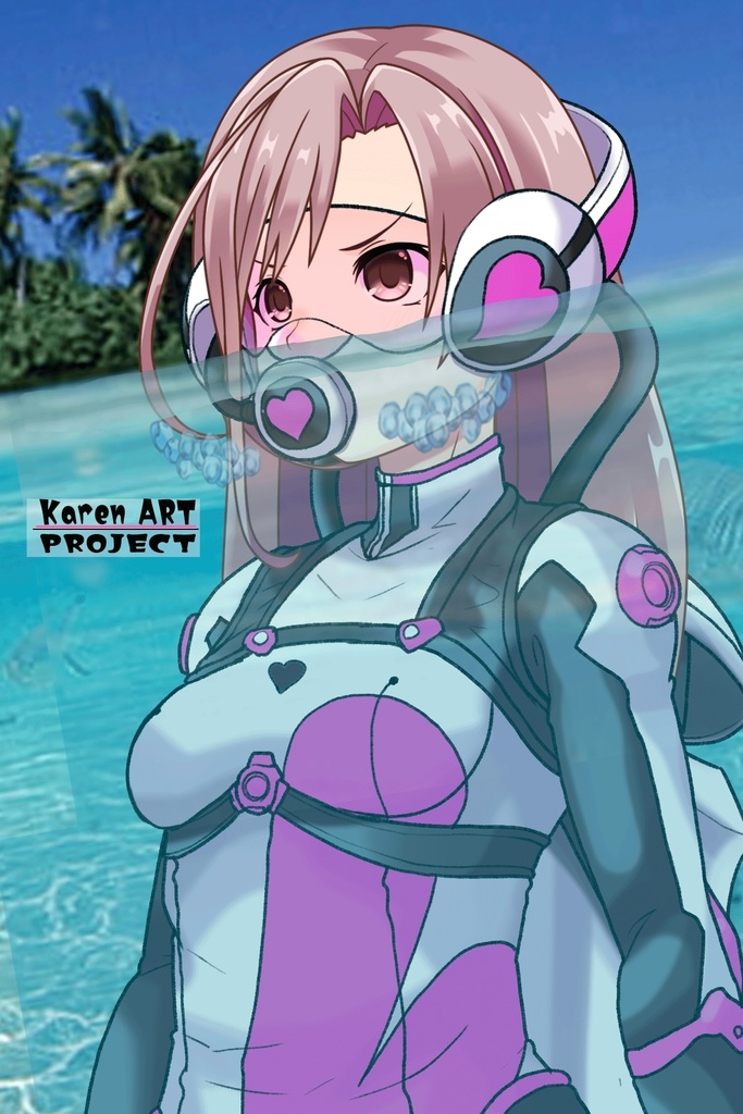 カレンちゃん+大木双葉のダイビング器材(Karen Original Color)【あまんちゅ!06】斜め前アングル Karen is wearing Ooki Futaba's Diving Equipment(Karen Original Color)【Amanchu!06】Diagonal front angle