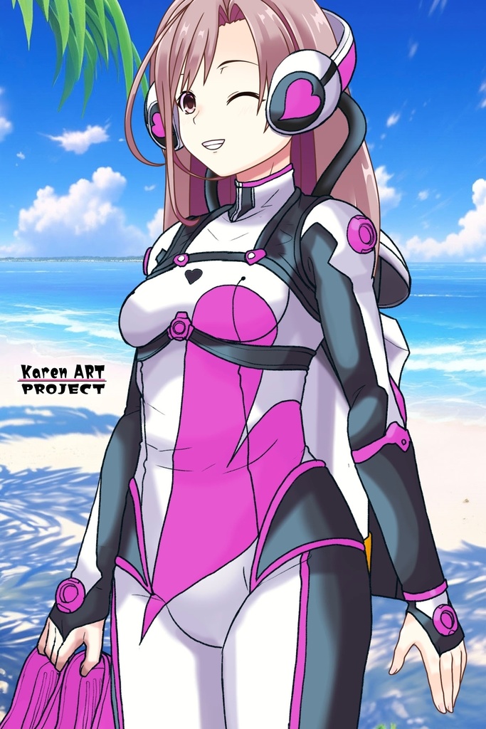 カレンちゃん+大木双葉のダイビング器材(Karen Original Color)【あまんちゅ!06】斜め前アングル Karen is wearing Ooki Futaba's Diving Equipment(Karen Original Color)【Amanchu!06】Diagonal front angle