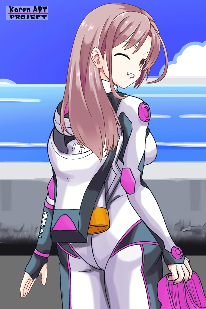 カレンちゃん+大木双葉のダイビング器材(Karen Original Color)【あまんちゅ!07】背面アングル Karen is wearing Ooki Futaba's Diving Equipment(Karen Original Color)【Amanchu!07】Back Angle