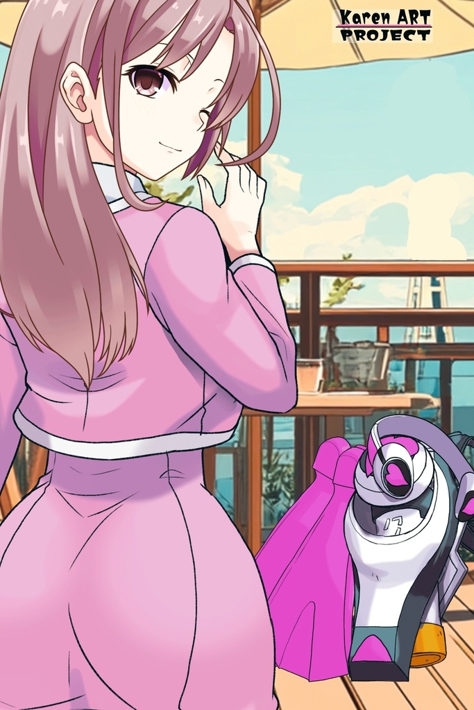 カレンちゃん+大木双葉のダイビング器材(Karen Original Color)【あまんちゅ!07】背面アングル Karen is wearing Ooki Futaba's Diving Equipment(Karen Original Color)【Amanchu!07】Back Angle