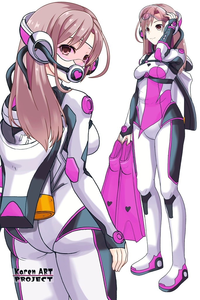 カレンちゃん+大木双葉のダイビング器材(Karen Original Color)【あまんちゅ!07】背面アングル Karen is wearing Ooki Futaba's Diving Equipment(Karen Original Color)【Amanchu!07】Back Angle