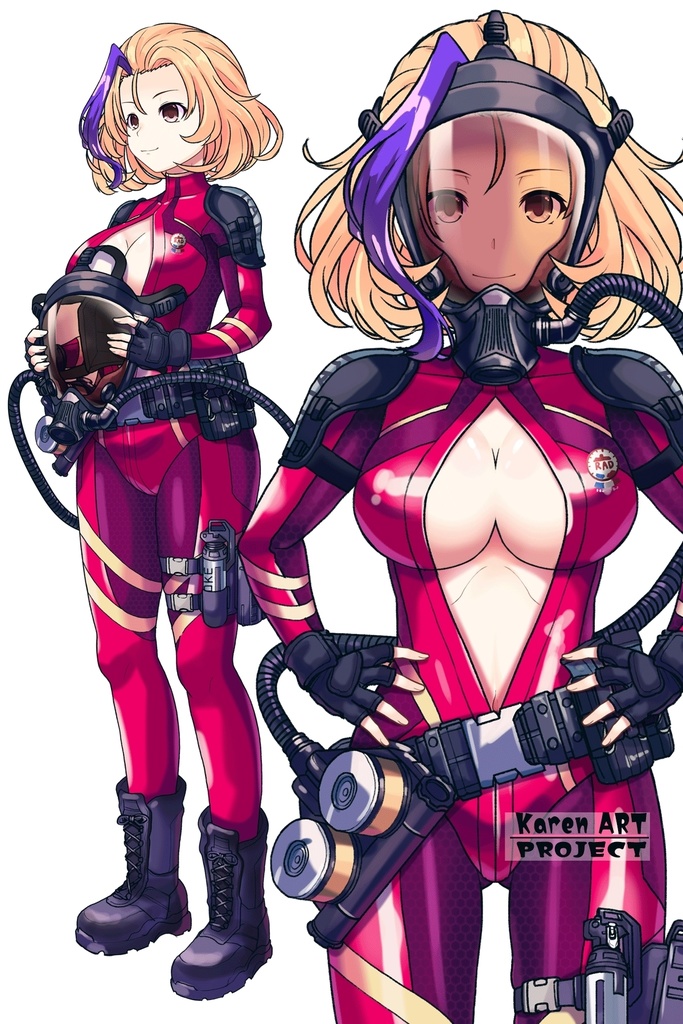 カレンちゃん+ナフテス・パルムラの戦闘装備【ラストエスケイプ01】正面アングル Karen is wearing Naftes Palmyra's Combat uniform【Last Escape01】Front Angle