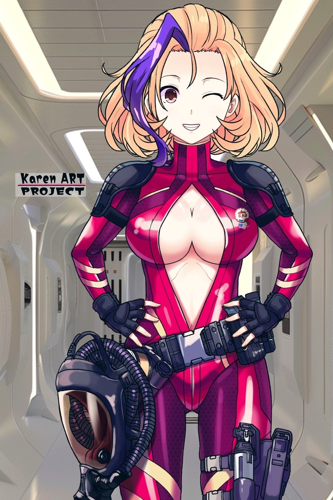 カレンちゃん+ナフテス・パルムラの戦闘装備【ラストエスケイプ01】正面アングル Karen is wearing Naftes Palmyra's Combat uniform【Last Escape01】Front Angle