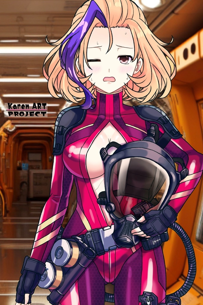 カレンちゃん+ナフテス・パルムラの戦闘装備【ラストエスケイプ01】正面アングル Karen is wearing Naftes Palmyra's Combat uniform【Last Escape01】Front Angle