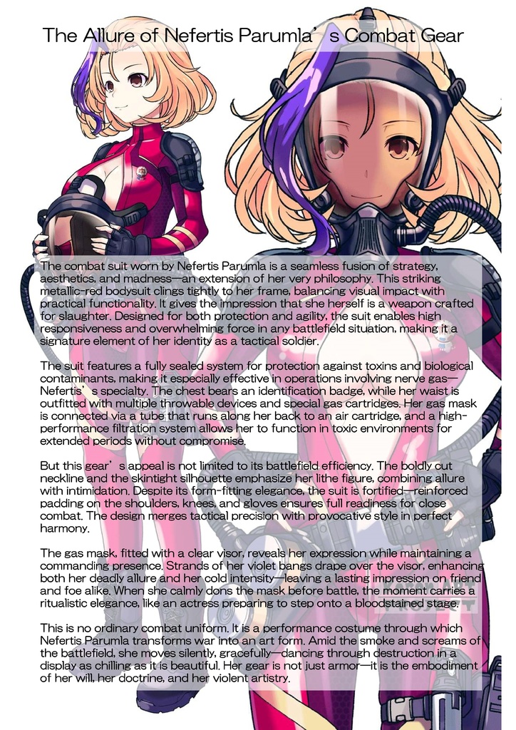 カレンちゃん+ナフテス・パルムラの戦闘装備【ラストエスケイプ01】正面アングル Karen is wearing Naftes Palmyra's Combat uniform【Last Escape01】Front Angle