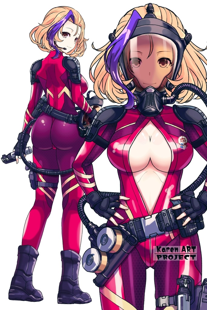 カレンちゃん+ナフテス・パルムラの戦闘装備【ラストエスケイプ01】正面アングル Karen is wearing Naftes Palmyra's Combat uniform【Last Escape01】Front Angle