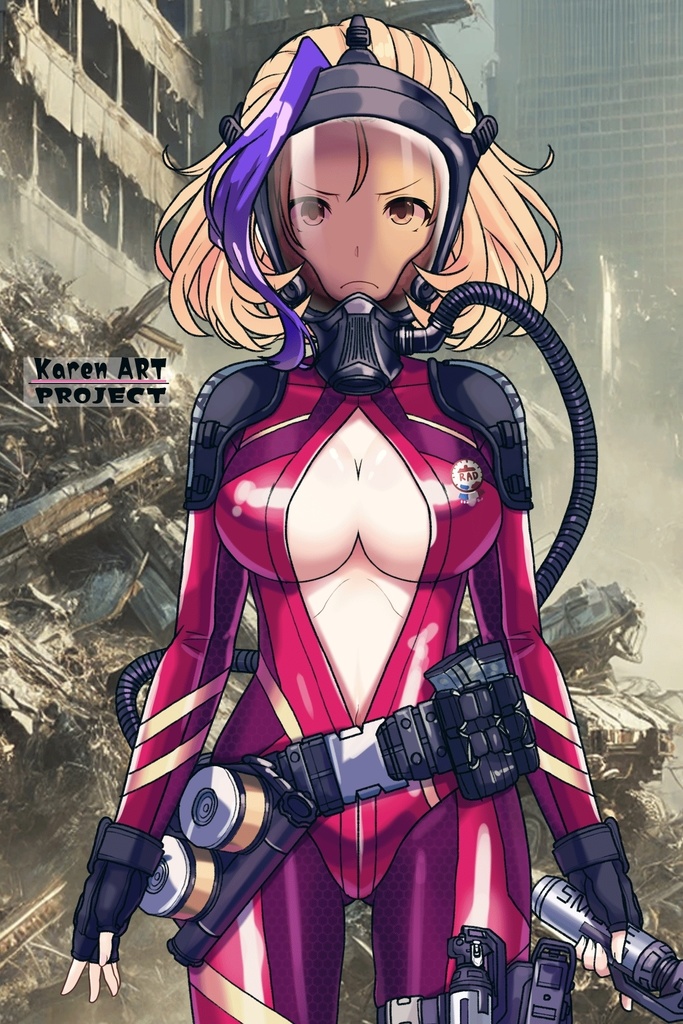 カレンちゃん+ナフテス・パルムラの戦闘装備【ラストエスケイプ01】正面アングル Karen is wearing Naftes Palmyra's Combat uniform【Last Escape01】Front Angle