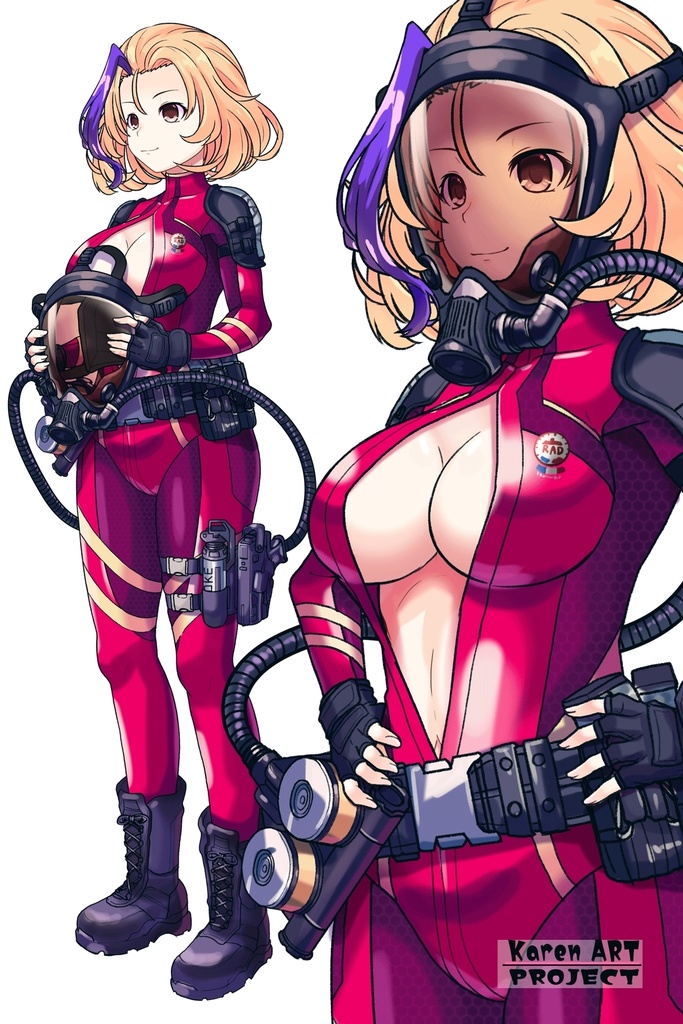 カレンちゃん+ナフテス・パルムラの戦闘装備【ラストエスケイプ02】斜め前アングル Karen is wearing Naftes Palmyra's Combat uniform【Last Escape02】Diagonal front angle