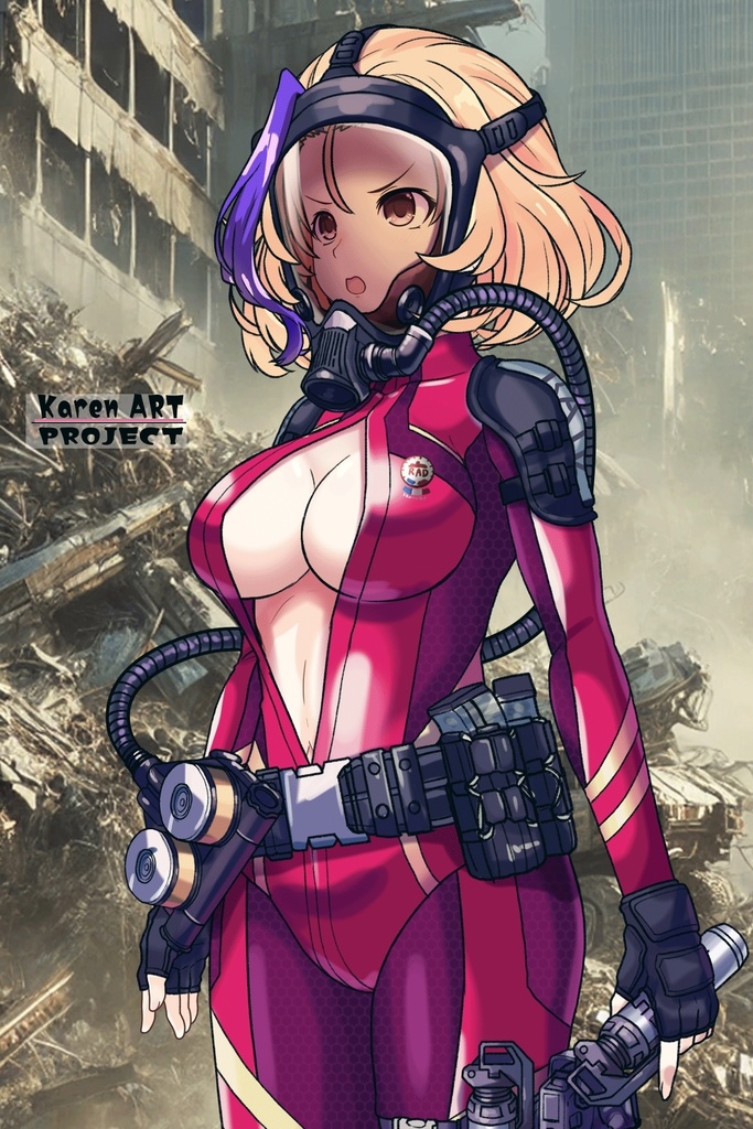 カレンちゃん+ナフテス・パルムラの戦闘装備【ラストエスケイプ02】斜め前アングル Karen is wearing Naftes Palmyra's Combat uniform【Last Escape02】Diagonal front angle