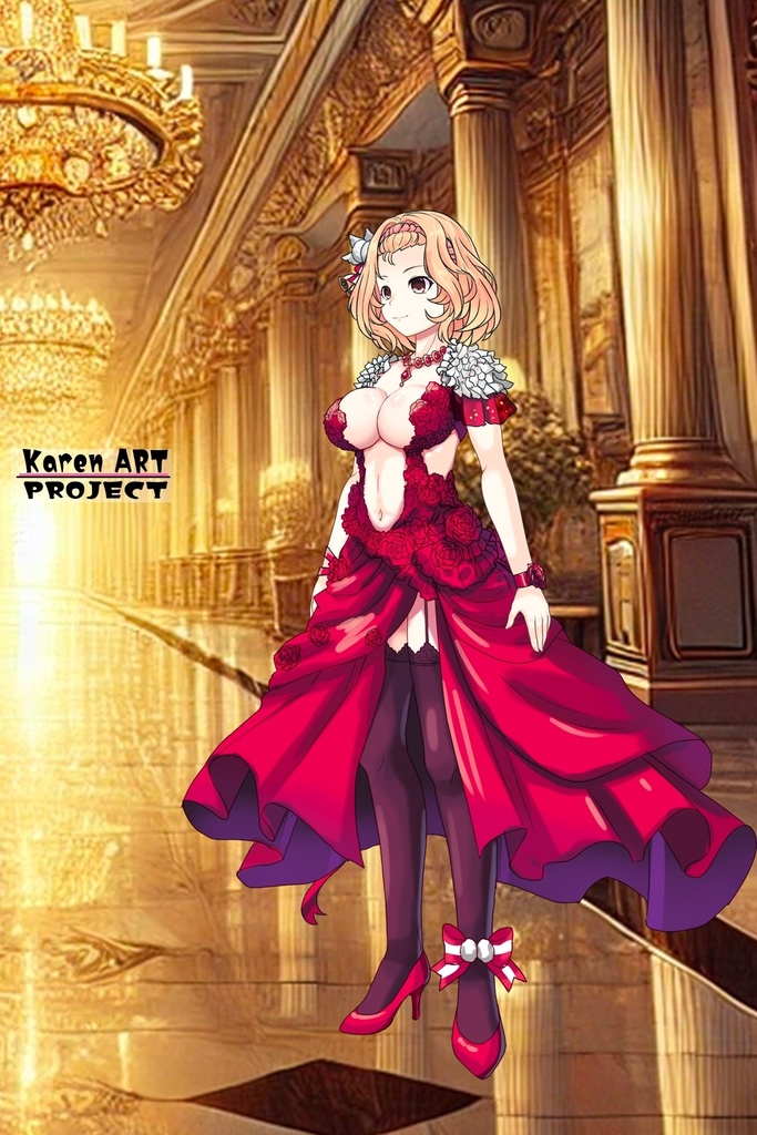 カレンちゃん+ナフテス・パルムラのドレス(クリスマススキン)【ラストエスケイプ04】 Karen is wearing Naftes Palmyra's Dress【Last Escape04】