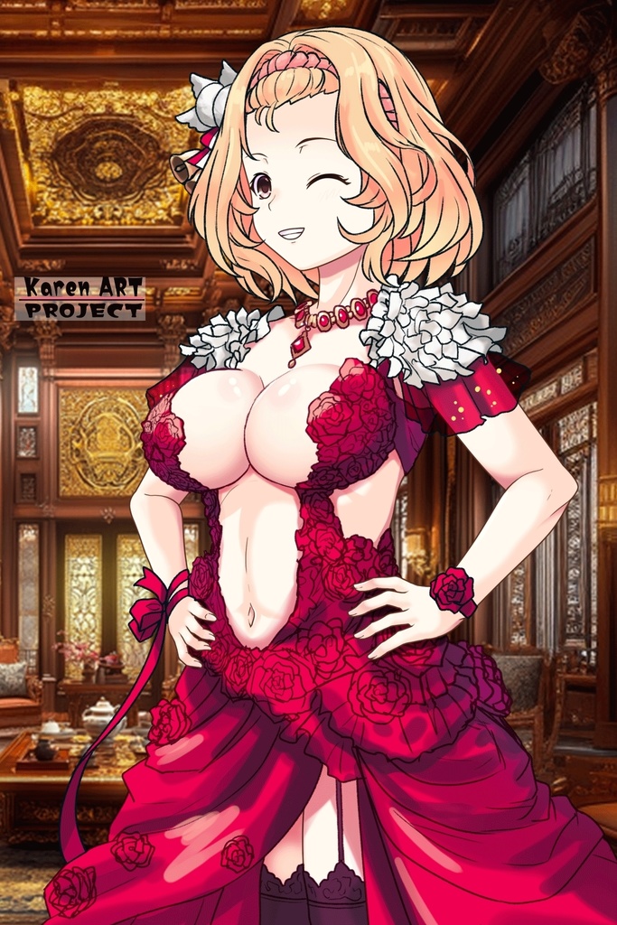 カレンちゃん+ナフテス・パルムラのドレス(クリスマススキン)【ラストエスケイプ04】 Karen is wearing Naftes Palmyra's Dress【Last Escape04】