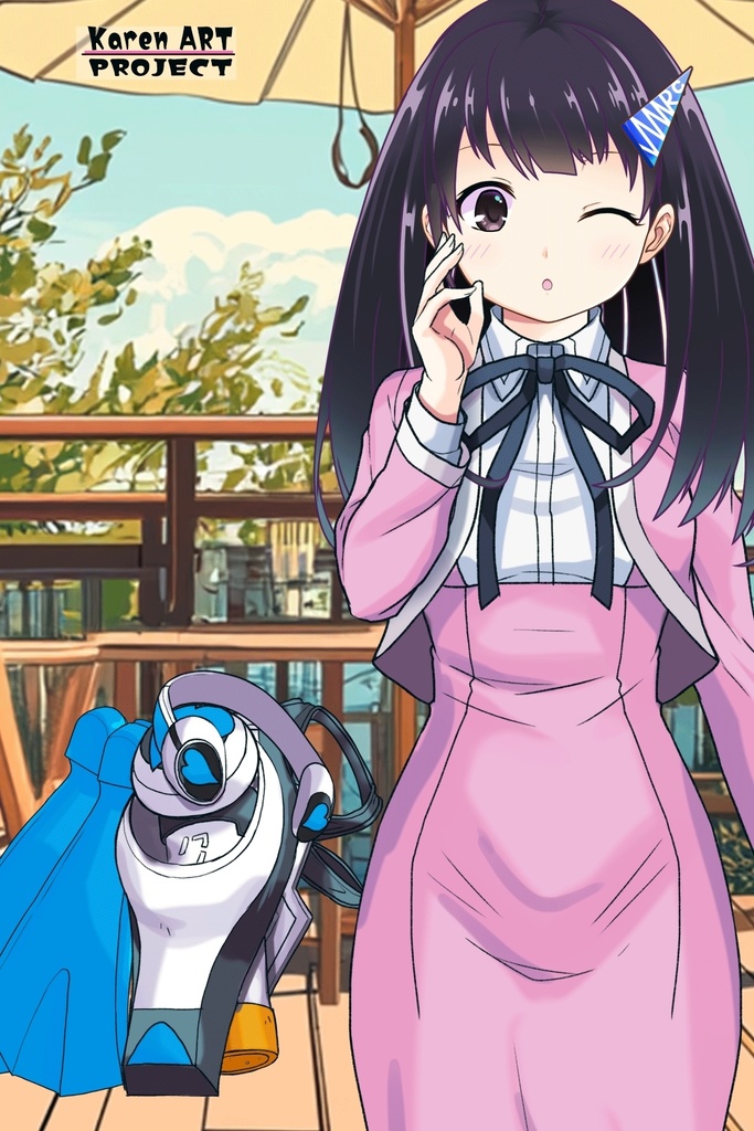 ゆりちゃん+大木双葉のダイビング器材(Yuri Original Color)【あまんちゅ!01】正面アングル Yuri is wearing Ooki Futaba's Diving Equipment(Yuri Original Color)【Amanchu!01】Front Angle