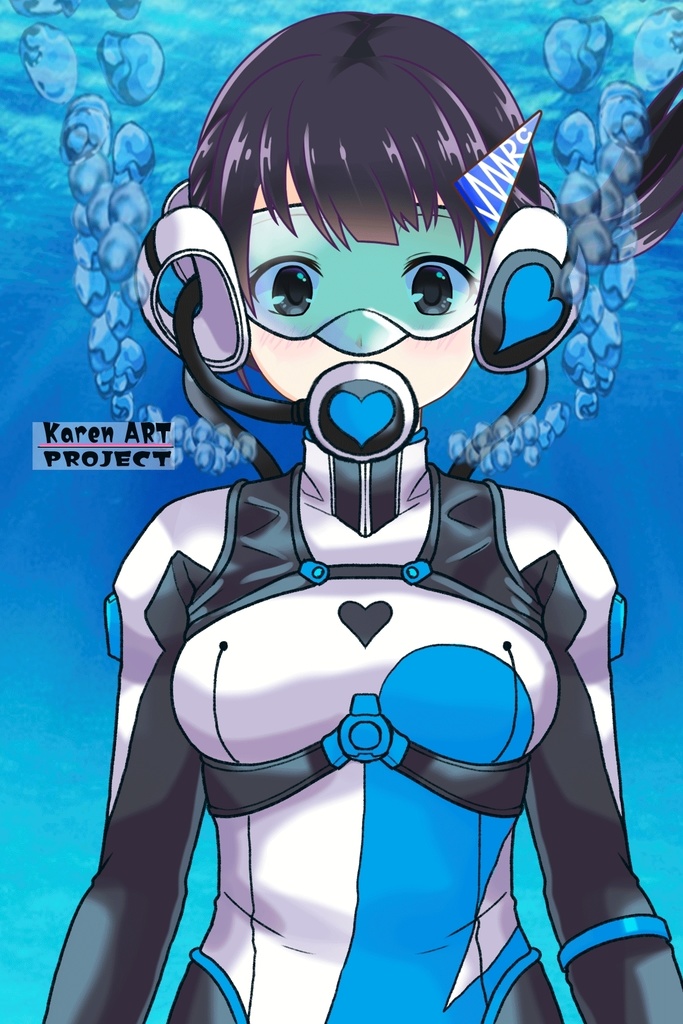 ゆりちゃん+大木双葉のダイビング器材(Yuri Original Color)【あまんちゅ!01】正面アングル Yuri is wearing Ooki Futaba's Diving Equipment(Yuri Original Color)【Amanchu!01】Front Angle