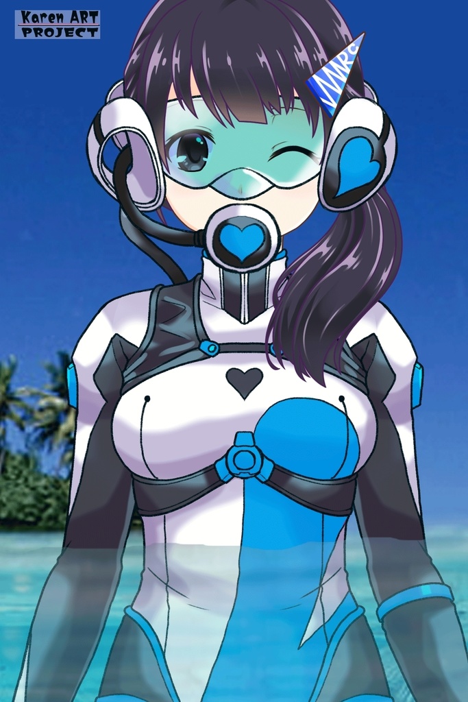 ゆりちゃん+大木双葉のダイビング器材(Yuri Original Color)【あまんちゅ!01】正面アングル Yuri is wearing Ooki Futaba's Diving Equipment(Yuri Original Color)【Amanchu!01】Front Angle