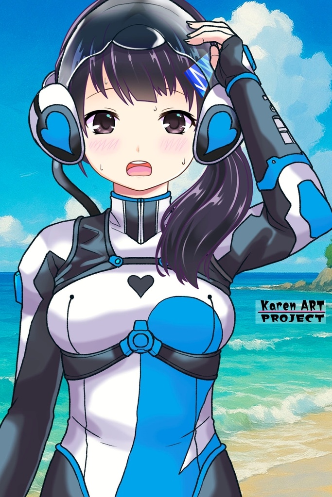 ゆりちゃん+大木双葉のダイビング器材(Yuri Original Color)【あまんちゅ!01】正面アングル Yuri is wearing Ooki Futaba's Diving Equipment(Yuri Original Color)【Amanchu!01】Front Angle