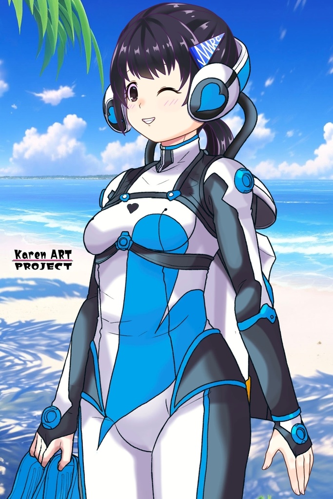 ゆりちゃん+大木双葉のダイビング器材(Yuri Original Color)【あまんちゅ!02】斜め前アングル Yuri is wearing Ooki Futaba's Diving Equipment(Yuri Original Color)【Amanchu!02】Diagonal front angle