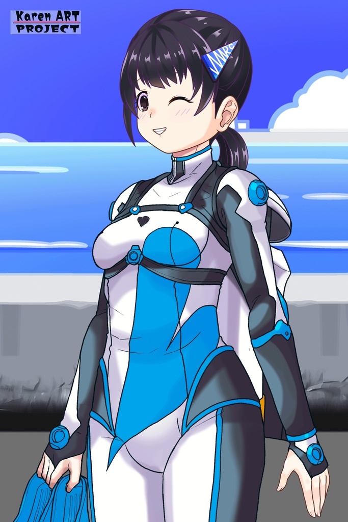 ゆりちゃん+大木双葉のダイビング器材(Yuri Original Color)【あまんちゅ!02】斜め前アングル Yuri is wearing Ooki Futaba's Diving Equipment(Yuri Original Color)【Amanchu!02】Diagonal front angle