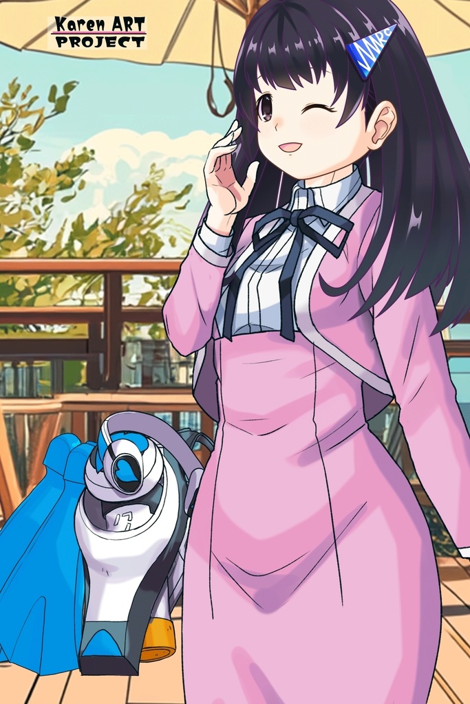 ゆりちゃん+大木双葉のダイビング器材(Yuri Original Color)【あまんちゅ!02】斜め前アングル Yuri is wearing Ooki Futaba's Diving Equipment(Yuri Original Color)【Amanchu!02】Diagonal front angle