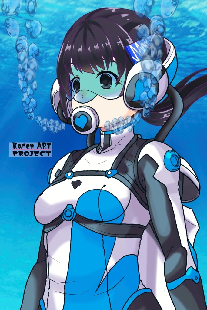 ゆりちゃん+大木双葉のダイビング器材(Yuri Original Color)【あまんちゅ!02】斜め前アングル Yuri is wearing Ooki Futaba's Diving Equipment(Yuri Original Color)【Amanchu!02】Diagonal front angle